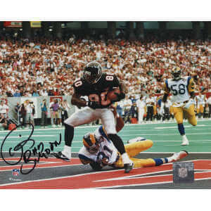 Andre Rison Signed Falcons TD Catch 8x10 Photo w/Bad Moon
