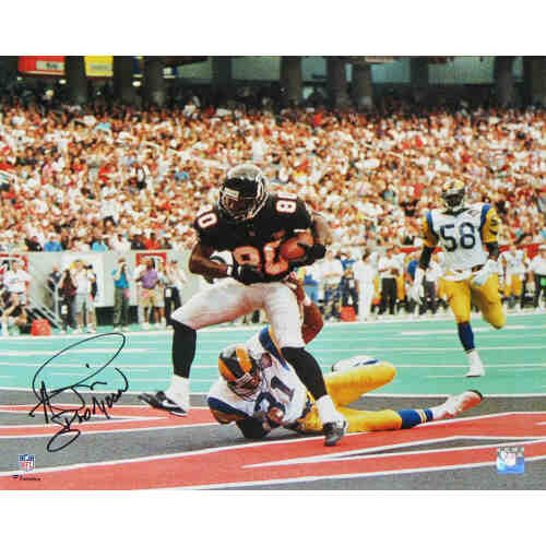 Andre Rison Signed Atlanta Falcons Endzone TD Catch 16x20 Photo w/Bad Moon