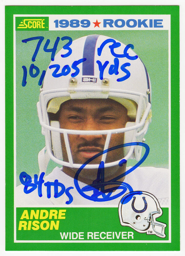 Andre Rison Signed 1989 Score #272 RC With Multiple Stat