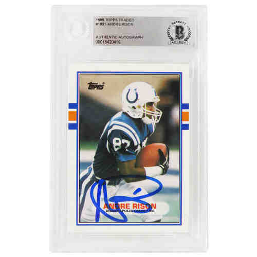 Andre Rison Signed Colts 1989 Topps Rookie Football Trading Card #102T - (Beckett Encapsulated)