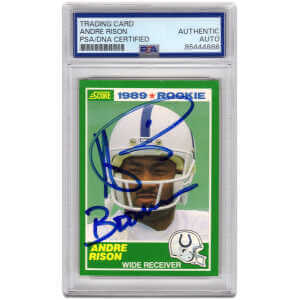 Andre Rison Signed Colts 1989 Score Rookie Football Trading Card #272 w/Bad Moon - (PSA Encapsulated)
