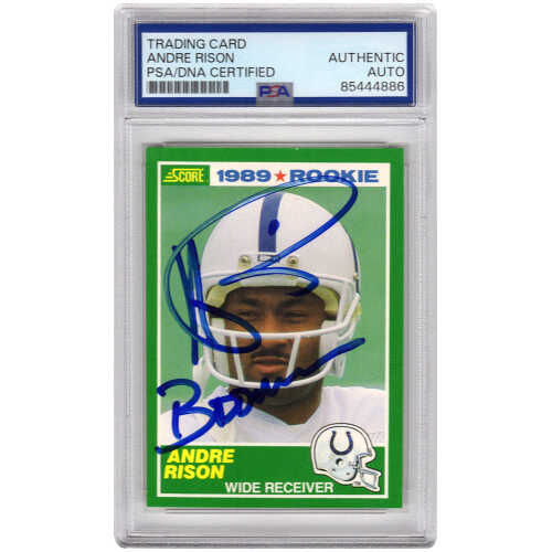 Andre Rison Signed Colts 1989 Score Rookie Football Trading Card #272 w/Bad Moon - (PSA Encapsulated)