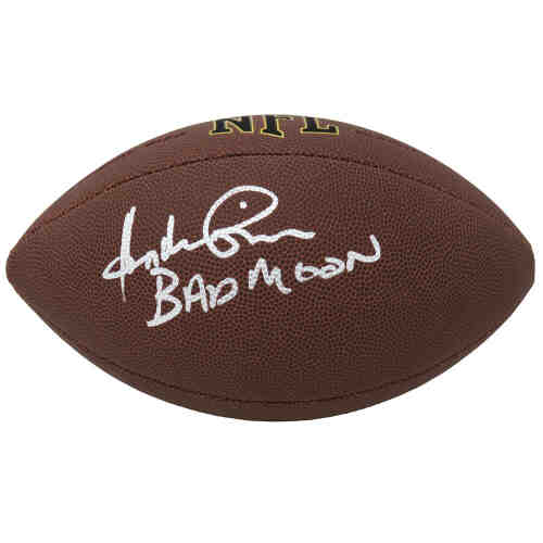 Andre Rison Signed Wilson Super Grip Full-Size Football w/Bad Moon