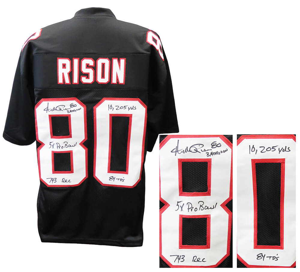 Andre Rison Signed Black Throwback Custom Football Jersey w/5