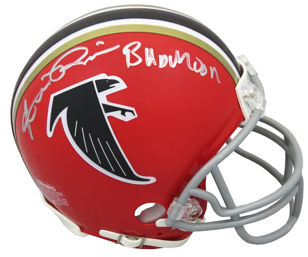 Andre Rison Signed Atlanta Falcons Throwback Red Riddell Mini Helmet w/Bad  Moon