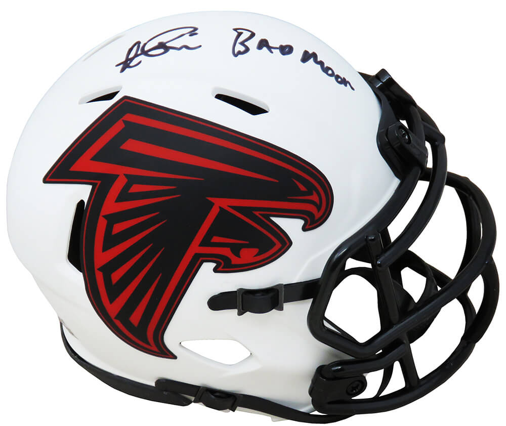 Andre Rison Signed Falcons Logo Football Inscribed Bad Moon