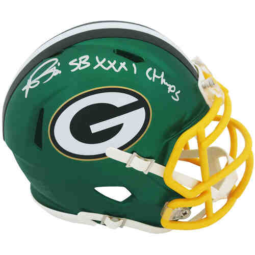 Andre Rison Signed Green Bay Packers FLASH Riddell Speed Mini Helmet w/SB XXXI Champs