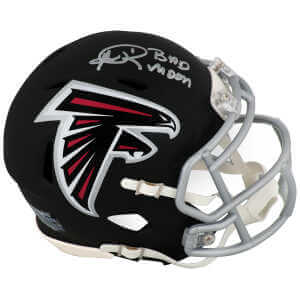 Andre Rison Signed Atlanta Falcons (Current Style) Riddell Speed Mini Helmet w/Bad Moon