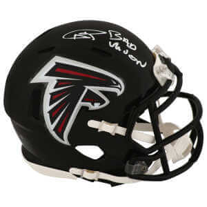 Andre Rison Signed Falcons Throwback (2003-2019 Style) Riddell Speed Mini Helmet w/Bad Moon