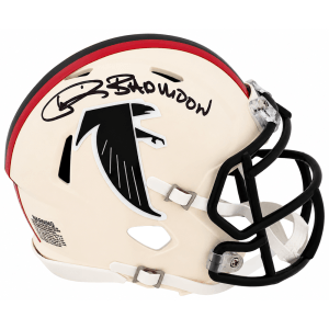 Andre Rison Signed Atlanta Falcons RETRO Riddell Speed Mini Helmet w/Bad Moon