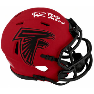 Andre Rison Signed Atlanta Falcons RAVE Riddell Speed Mini Helmet w/Bad Moon