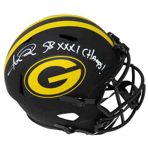 Andre Rison Signed GB Packers Eclipse Riddell Full Size Speed Replica Helmet w/SB XXXI Champs