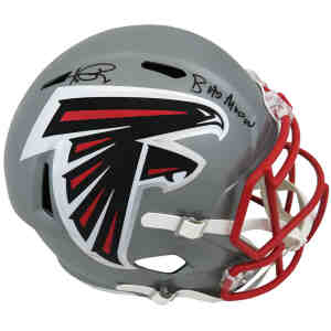 Andre Rison Signed Atlanta Falcons Throwback Red Riddell Mini Helmet w/Bad  Moon