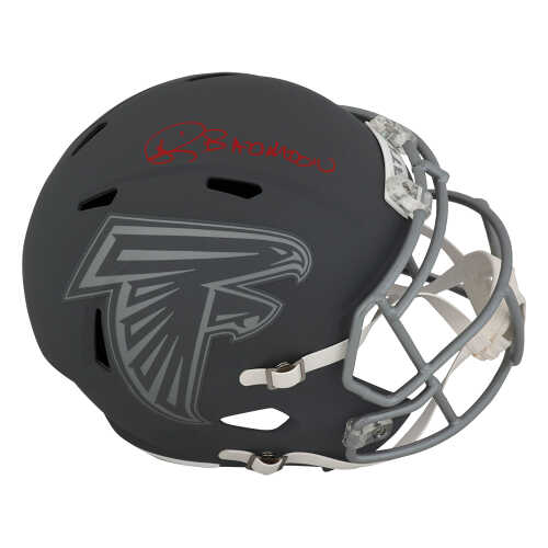 Andre Rison Signed Atlanta Falcons SLATE Riddell Full Size Speed Replica Helmet w/Bad Moon