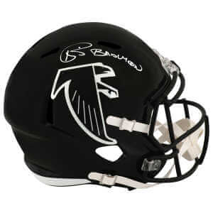 Andre Rison Signed Falcons T/B (1990-2002) Riddell Full Size Speed Replica Helmet w/Bad Moon