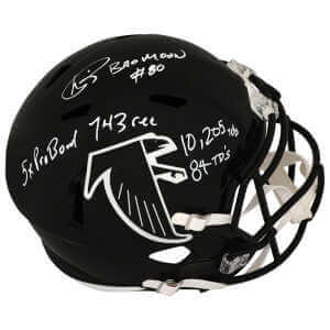 Andre Rison Signed Falcons T/B (1990-2002) Riddell Full Size Speed Replica Helmet w/5-Inscriptions