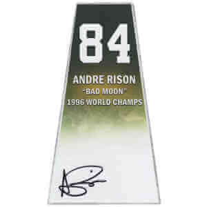 Andre Rison Signed #84 Full Length Trophy Sticker  (Packers / 1996 World Champs / In Black)