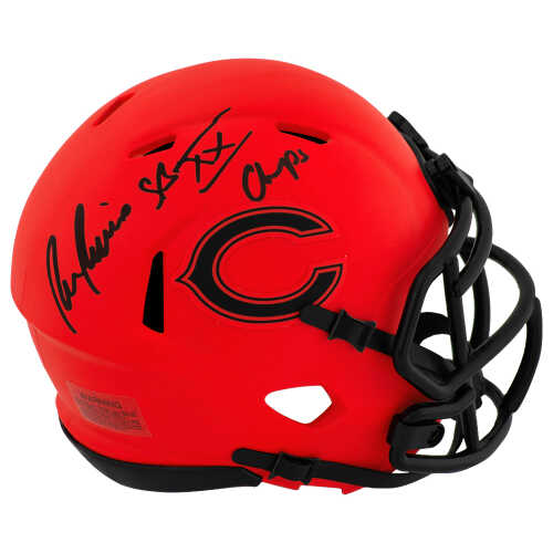 Ron Rivera Signed Chicago Bears RAVE Riddell Speed Mini Helmet w/SB XX Champs