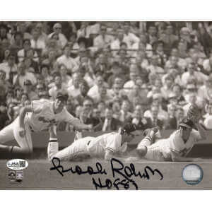 Brooks Robinson Signed Baltimore Orioles Triple Diving Image 8x10 Photo w/HOF'83 - (JSA)