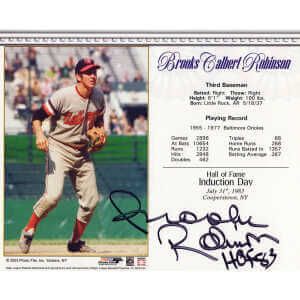 Brooks Robinson Signed Baltimore Orioles Hall of Fame Induction Day 8x10 Photo w/HOF'83