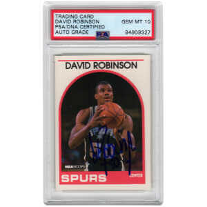 David Robinson Signed San Antonio Spurs 1989-90 NBA Hoops Basketball Rookie Card #310 - (PSA  Auto Grade 10)