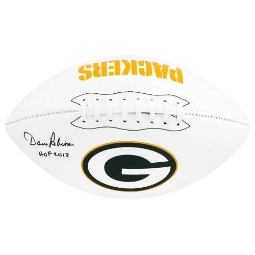 Dave Robinson Signed Green Bay Packers Franklin White Logo Football w/HOF 2013
