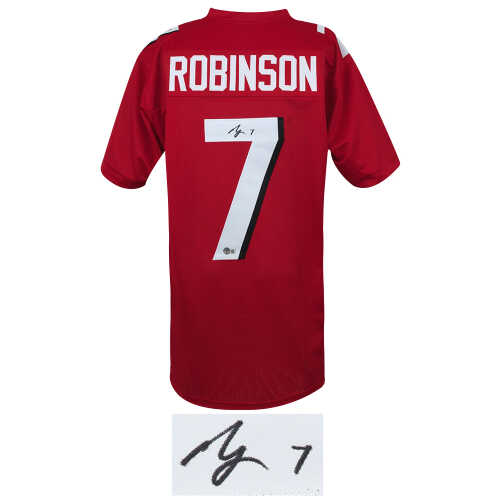 Bijan Robinson Signed Red Custom Football Jersey - (Beckett) - Image 2