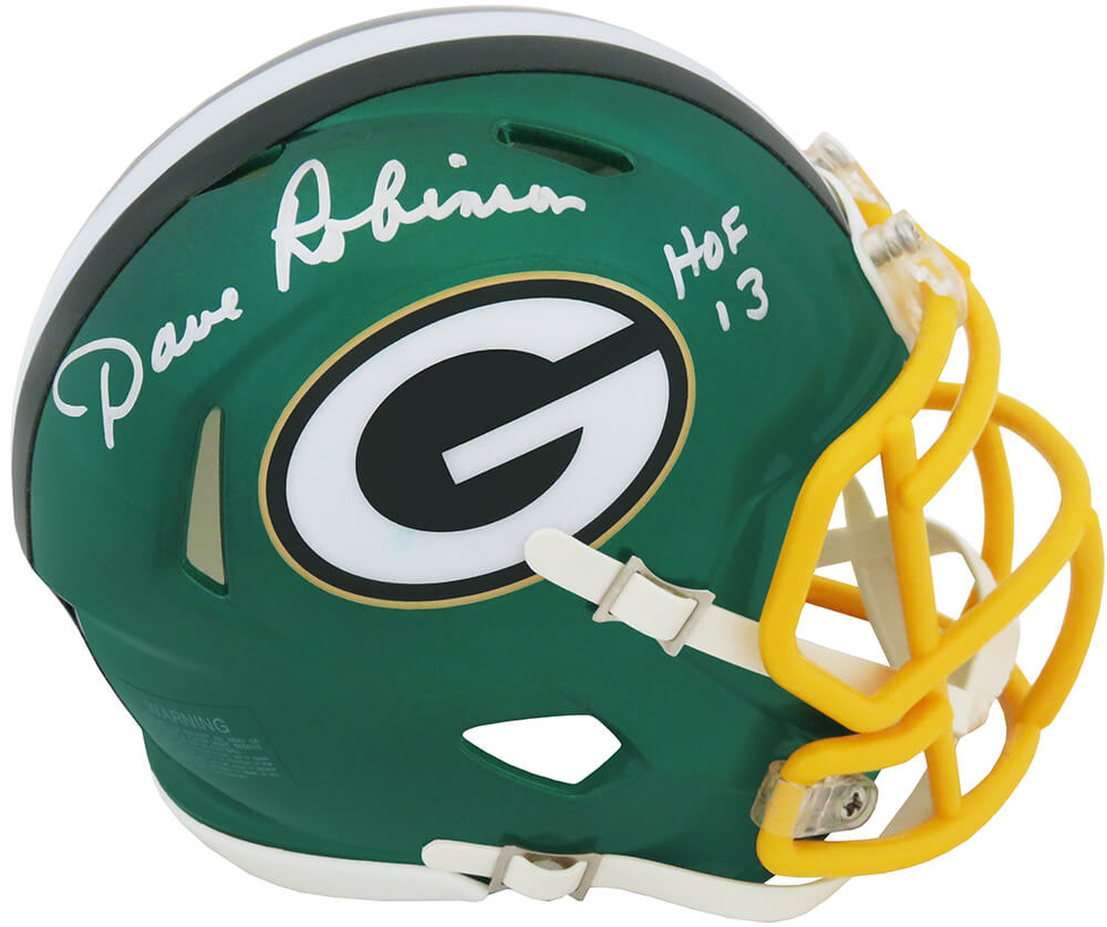Dave Robinson Signed Green Bay Packers Flash Riddell Speed Mini Helmet  w/HOF'13 – Schwartz Sports Memorabilia