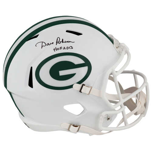 Dave Robinson Signed Green Bay Packers 2024 Alternate White Riddell Full Size Speed Replica Helmet w/HOF 2013