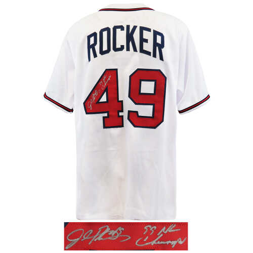 John Rocker Signed White Custom Baseball Jersey w/99 NL Champs - Image 2