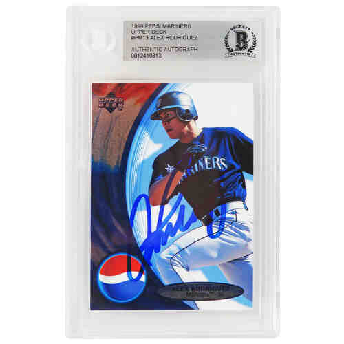 Alex Rodriguez Signed Seattle Mariners 1998 Upper Deck Pepsi Foil Baseball Card #PM13 - (Beckett Encapsulated)