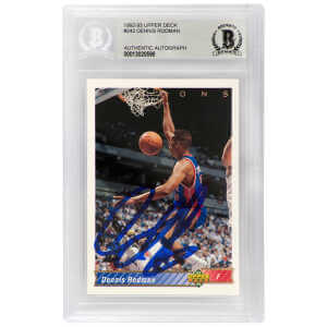 Dennis Rodman Signed Detroit Pistons 1992-93 Upper Deck Basketball Card #242  - (Beckett Encapsulated)