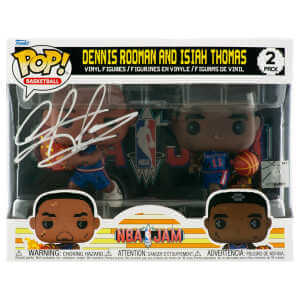 Dennis Rodman Signed Detroit Pistons NBA Jam Dual Funko Pop Doll With Isiah Thomas
