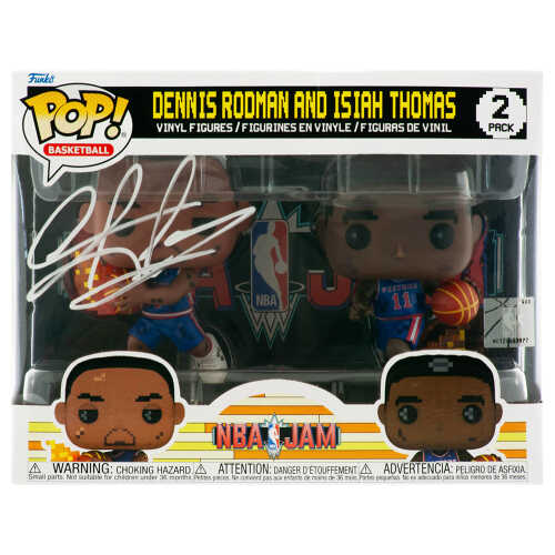 Dennis Rodman Signed Detroit Pistons NBA Jam Dual Funko Pop Doll With Isiah Thomas
