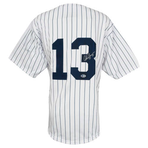 Alex Rodriguez Signed White Pinstripe Custom Baseball Jersey - (Beckett)