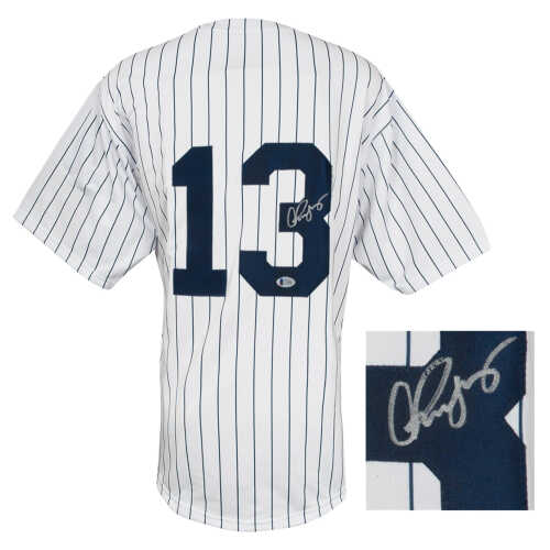 Alex Rodriguez Signed White Pinstripe Custom Baseball Jersey - (Beckett) - Image 2