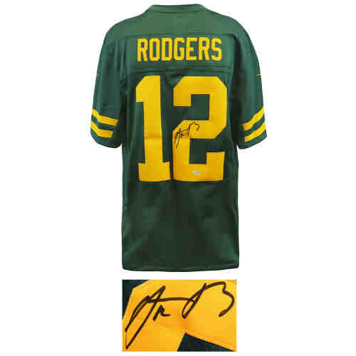 Aaron Rodgers Signed Green Bay Packers Nike Green Alternate Football Jersey - (Fanatics)