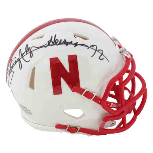 Johnny Rodgers Signed Nebraska Cornhuskers Riddell Speed Mini Helmet w/Heisman'72