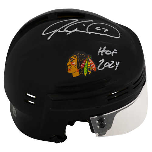 Jeremy Roenick Signed Chicago Blackhawks Black Mini Hockey Helmet w/HOF 2024