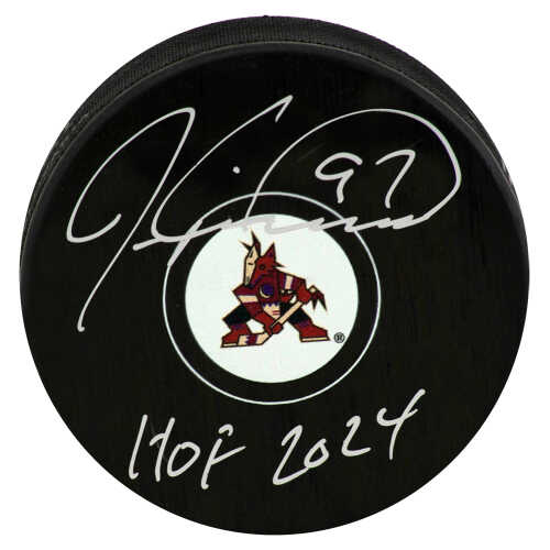 Jeremy Roenick Signed Arizona Coyotes Logo Hockey Puck w/HOF 2024