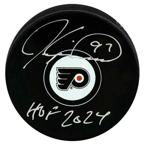 Jeremy Roenick Signed Philadelphia Flyers Logo Hockey Puck w/HOF 2024