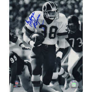 George Rogers Signed Washington Football Team B&W White Jersey Action 8x10 Photo