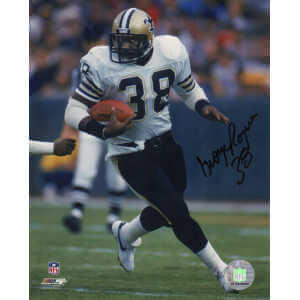 George Rogers Signed New Orleans Saints White Jersey Action 8x10 Photo
