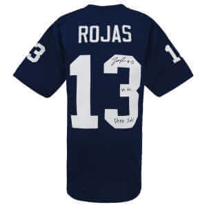 Tony Rojas Signed Navy Custom College Football Jersey w/We Are Penn State
