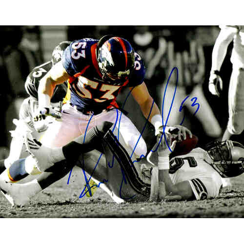 Bill Romanowski Signed Broncos Sack vs 49ers Spotlight 8x10 Photo