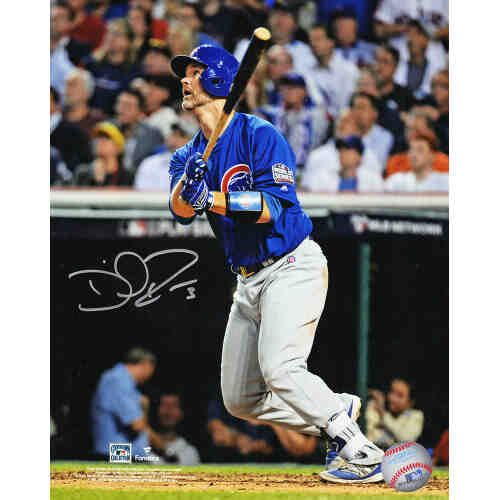 David Ross Signed Chicago Cubs 2016 WS Game 7 Last Career At Bat HR 8x10 Photo