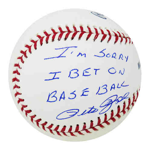 Pete Rose Signed Rawlings MLB Baseball w/I'm Sorry I Bet On Baseball