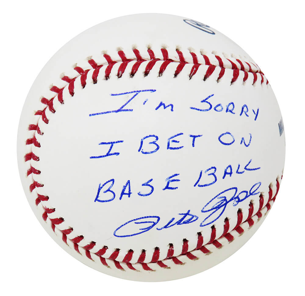 Pete Rose Autographed Signed Rawlings Major League Baseball I'm Sorry I Bet  on Baseball - PSA/DNA Authentic