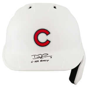 David Ross Signed Chicago Cubs White Chrome Rawlings Full Size Batting Helmet w/G-Pa Rossy