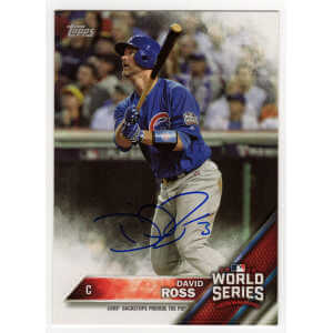 David Ross Signed Chicago Cubs 2016 Topps Now World Series Champions Trading Card #WS-13